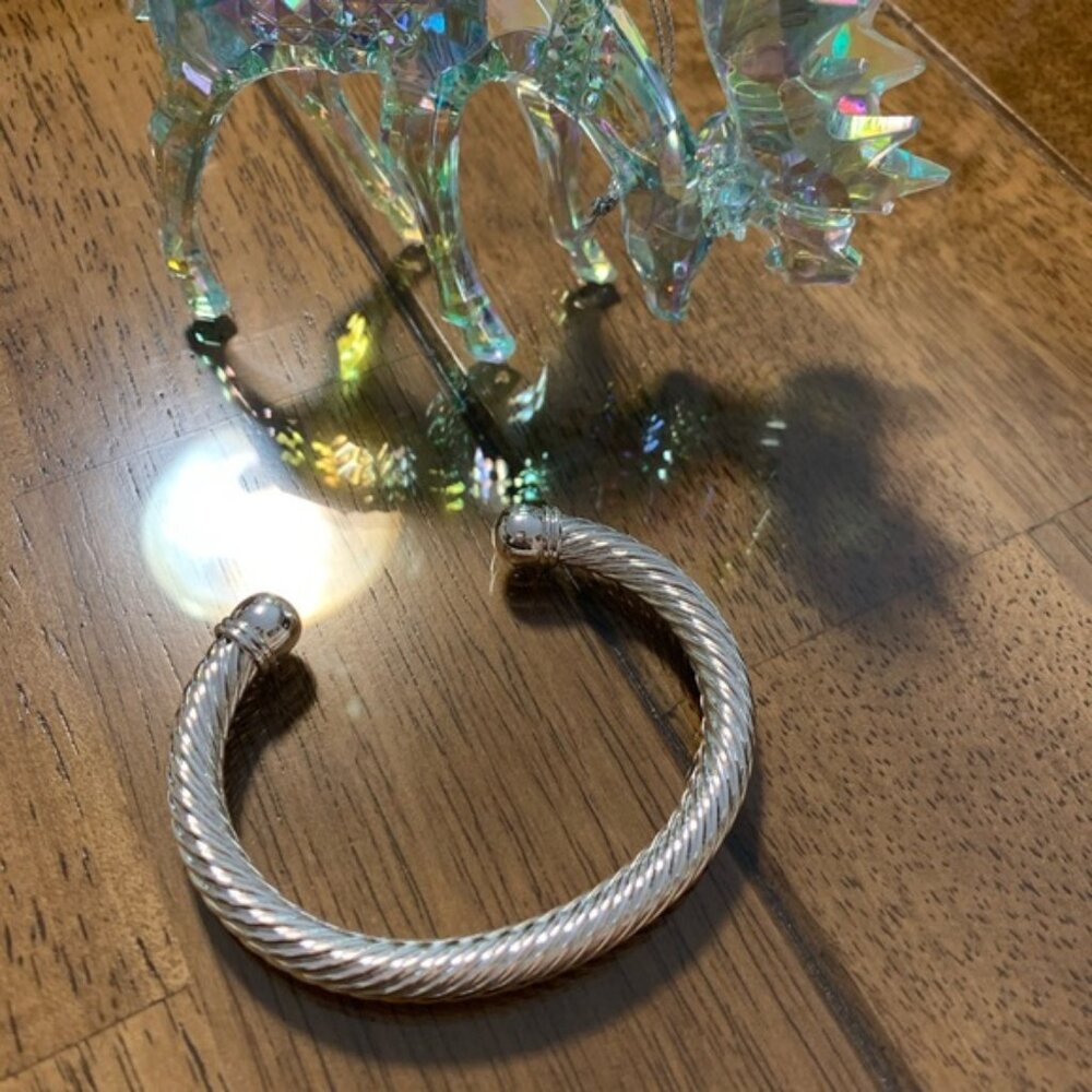 5⭐️ 925 Sterling Silver Heavy Cable Bracelet Cuff